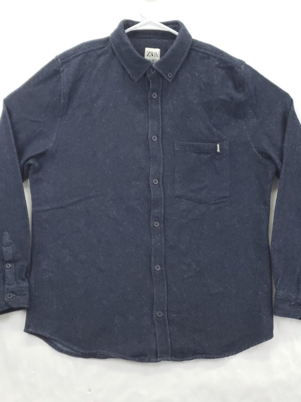 Zara dnwr Shirt Mens Medium Blue Long Sleeve Relaxed Fit Classic Button-Down